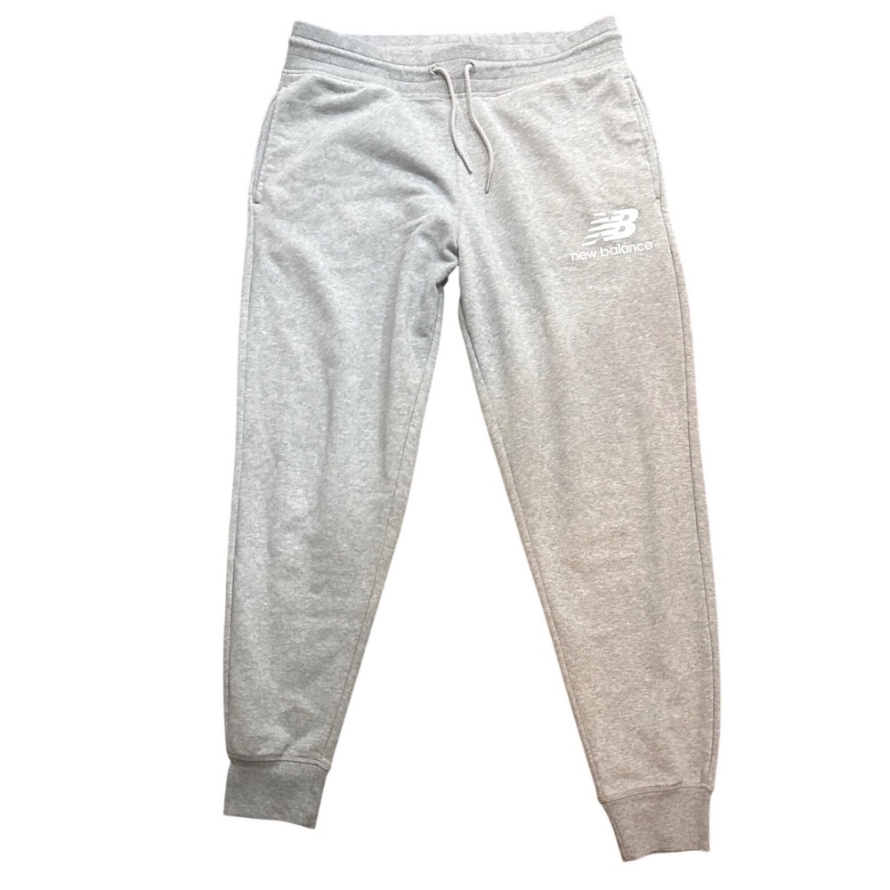 New Balance Mens Essentials Stacked Logo Jogger Sweatpants Grey MP03558 Size L